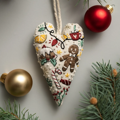 🎉2025 Christmas Carnival Eve Sale 49% Discount-DIY Heart Shaped Hand Embroidered Christmas Ornament Kit