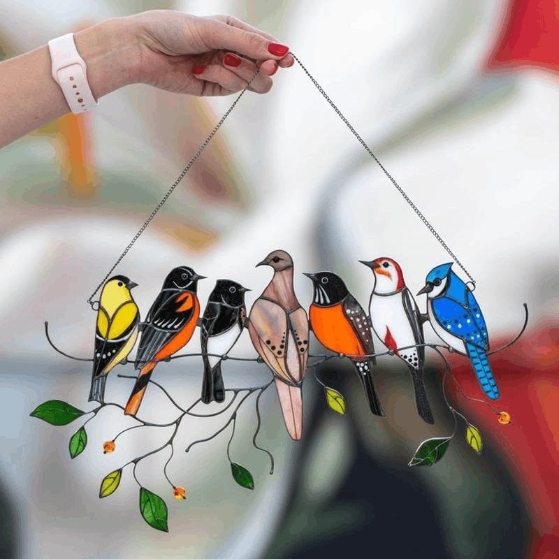 🐦The Best Gift-Birds Stained  Window  Panel Hangings🎁