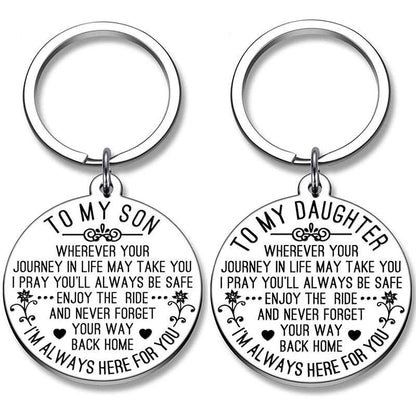 \To My Son/Daughter\" Keychain Gift"