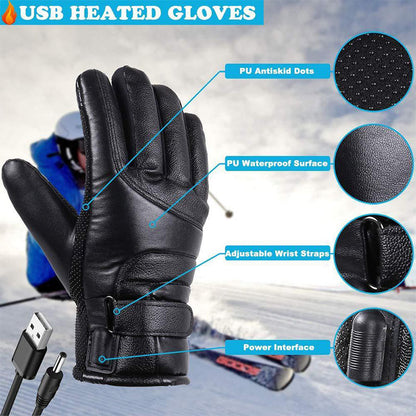 Up To 140°F Electric Waterproof/Snowproof Heated Gloves With Touch Screen Sensor