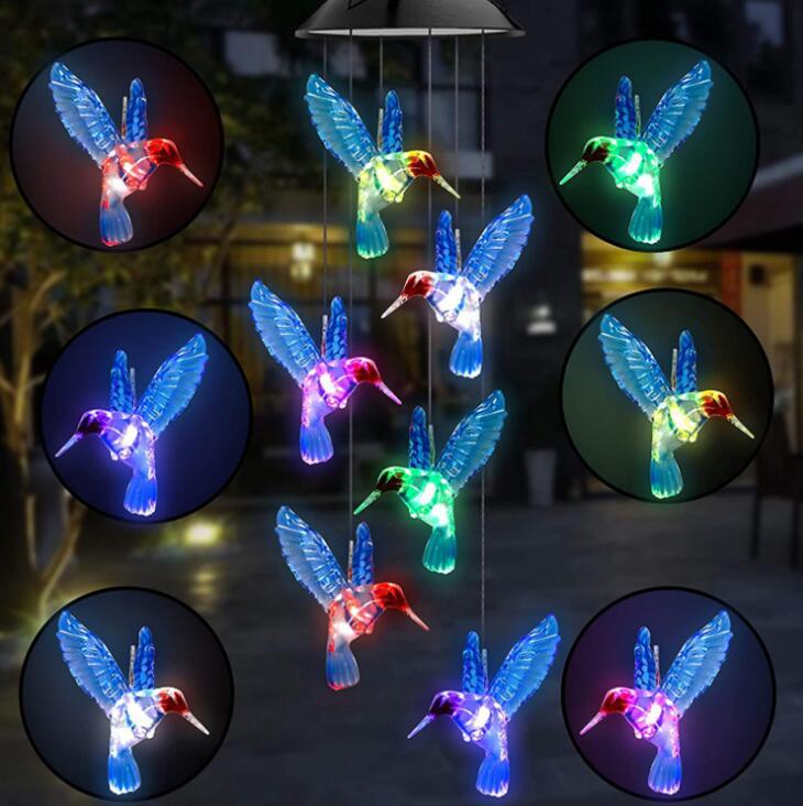 Outdoor solar wind chime lamp