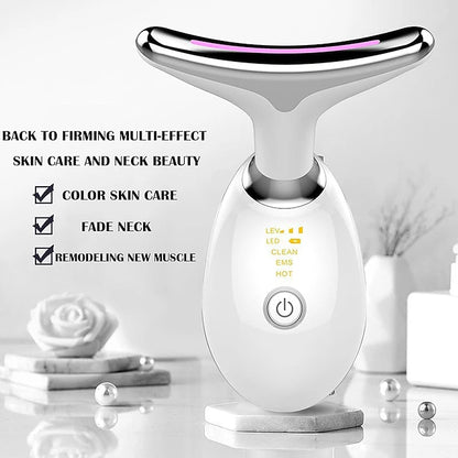 EMS Thermal Neck Lifting And Tighten Massager Electric Microcurrent Wrinkle Remover