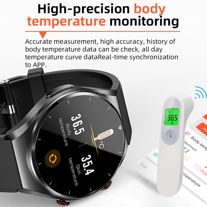 PH09 One-click Blood Glucose Blood Pressure ECG HRV Heart Measurement Suga Pro Health Smart Watch