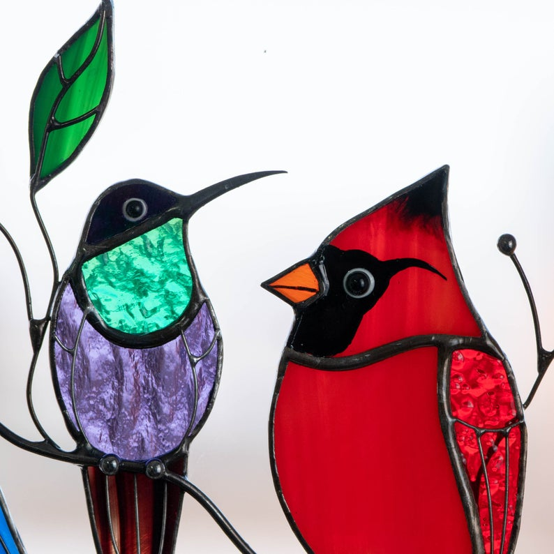 Birds Stained Glass Window Hangings