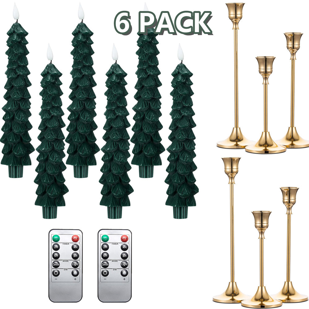 Christmas Tree Flameless Candles with 3D Flickering Flame