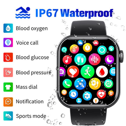 Blood Sugar Blood Pressure Heart Rate Blood oxygen Sleep Monitoring Waterproof Smartwatch