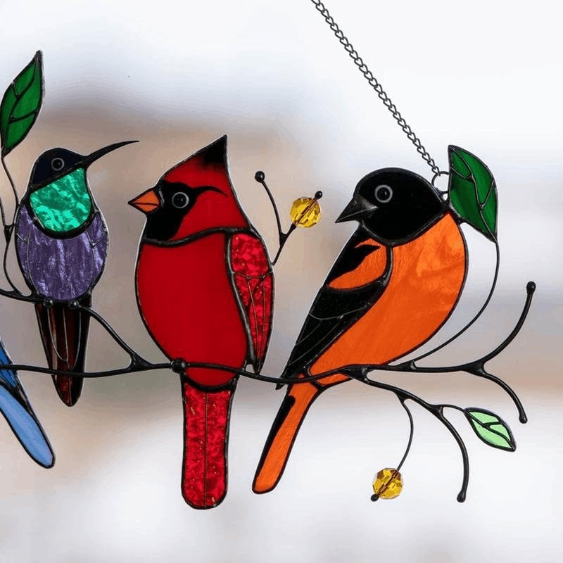 🐦The Best Gift-Birds Stained  Window  Panel Hangings🎁