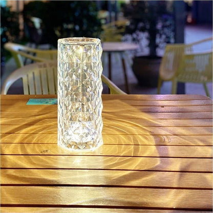 Touching Control Rose Crystal Lamp