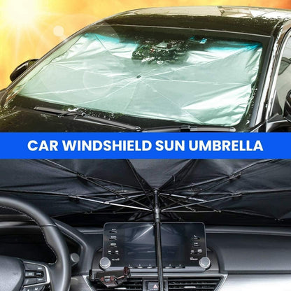 Foldable car windshield umbrella