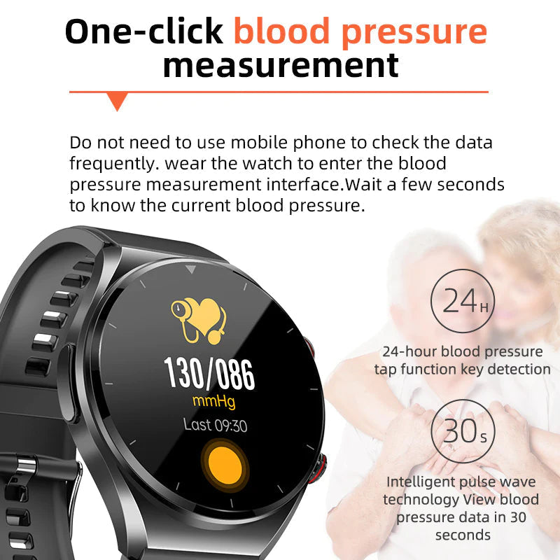 PH09 One-click Blood Glucose Blood Pressure ECG HRV Heart Measurement Suga Pro Health Smart Watch