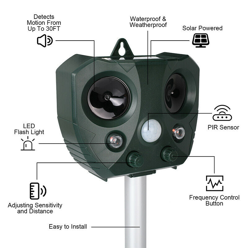 Solar Powered Ultrasonic Animal Repeller