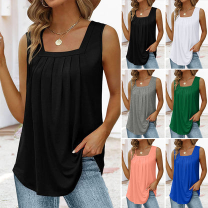 Square Neck Sleeveless Tank Top for Women