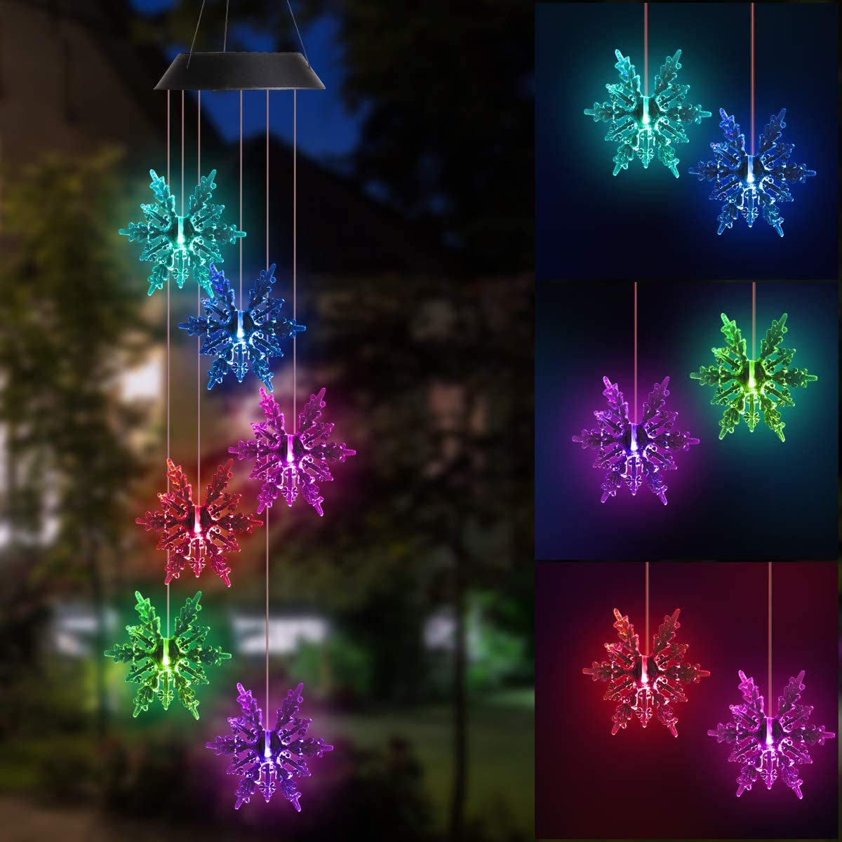 Outdoor solar wind chime lamp