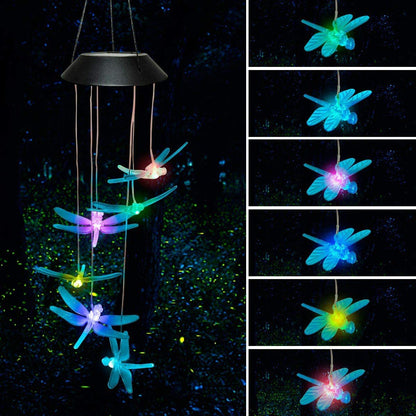 Outdoor solar wind chime lamp