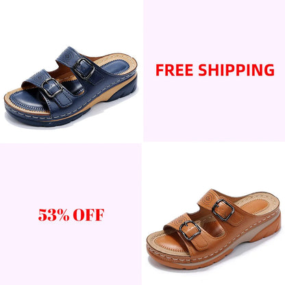 Breathable Orthopedic Women's Leather Sandals