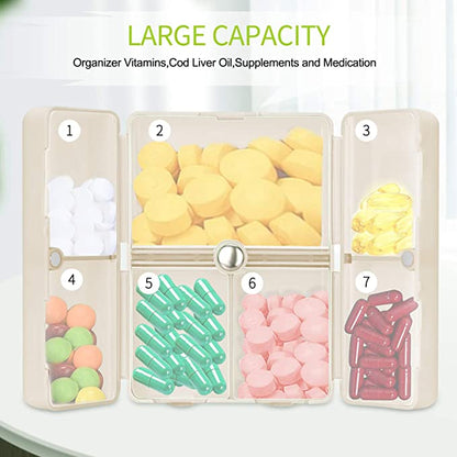 7 Compartments Portable Travel Pill Case