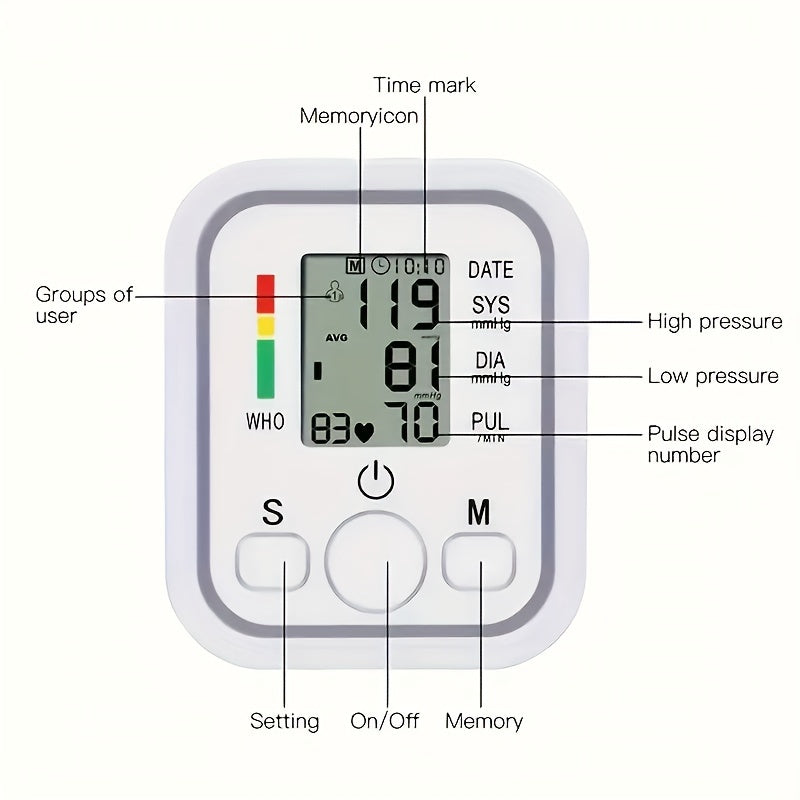 Broadcast Automatic Upper Arm BP Machine With Cuff  With Voice- Digital BP Monitor