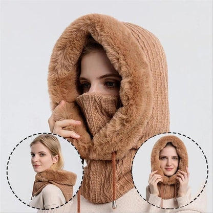 Warm knitted windbreaker hat for winter