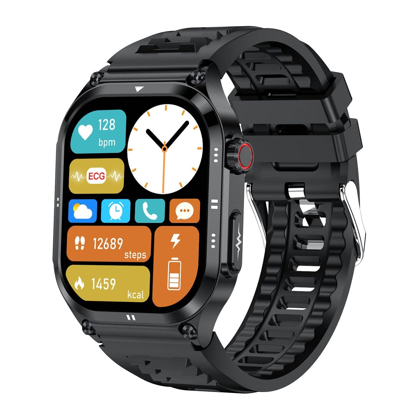 PH281 AMOLED Slim Blood Glucose Outdoor ECG/EKG Bluetooth Calls Health Measurement Smart Watch