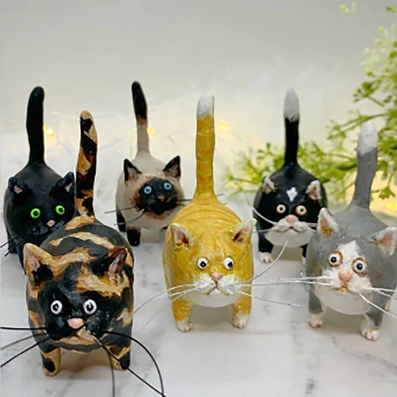Kitty Miniature Sculpture | Cute Cat Figurine Home Decor 2025