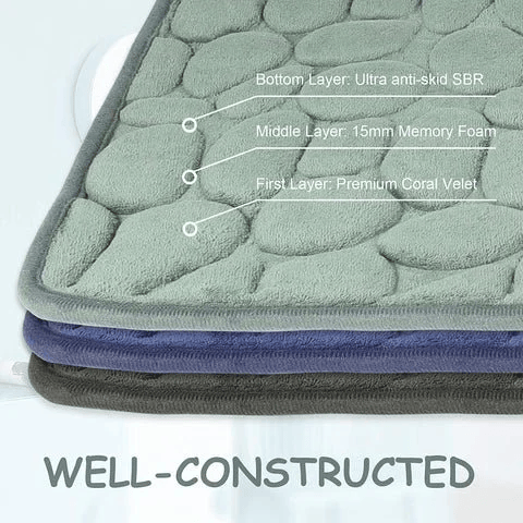 Last Day 51% OFF - Cobblestone Embossed Bathroom Bath Mat