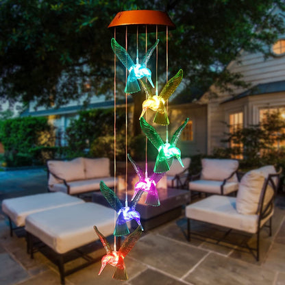 Outdoor solar wind chime lamp