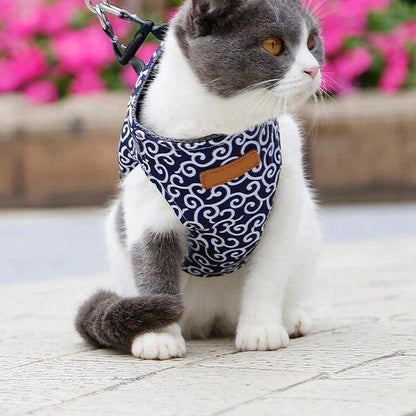 🔥Cat Dogs Vest Harness and Leash Anti-break Away Chest Strap Cat Clothes👍