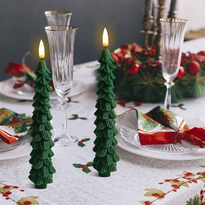 Christmas Tree Flameless Candles with 3D Flickering Flame