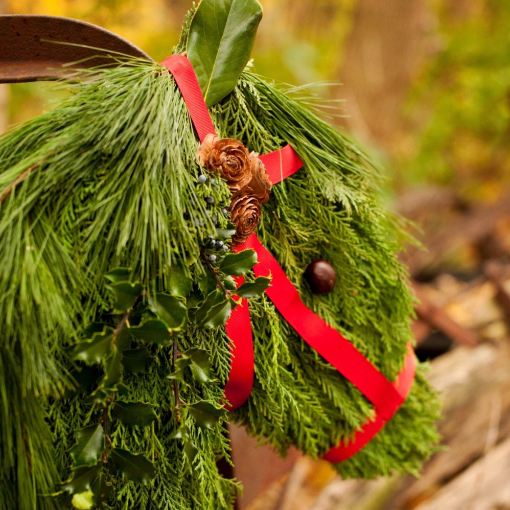 🎄Early Christmas Sale 50% OFF🎄🐴Handmade Farmhouse Horse Head Christmas Wreath