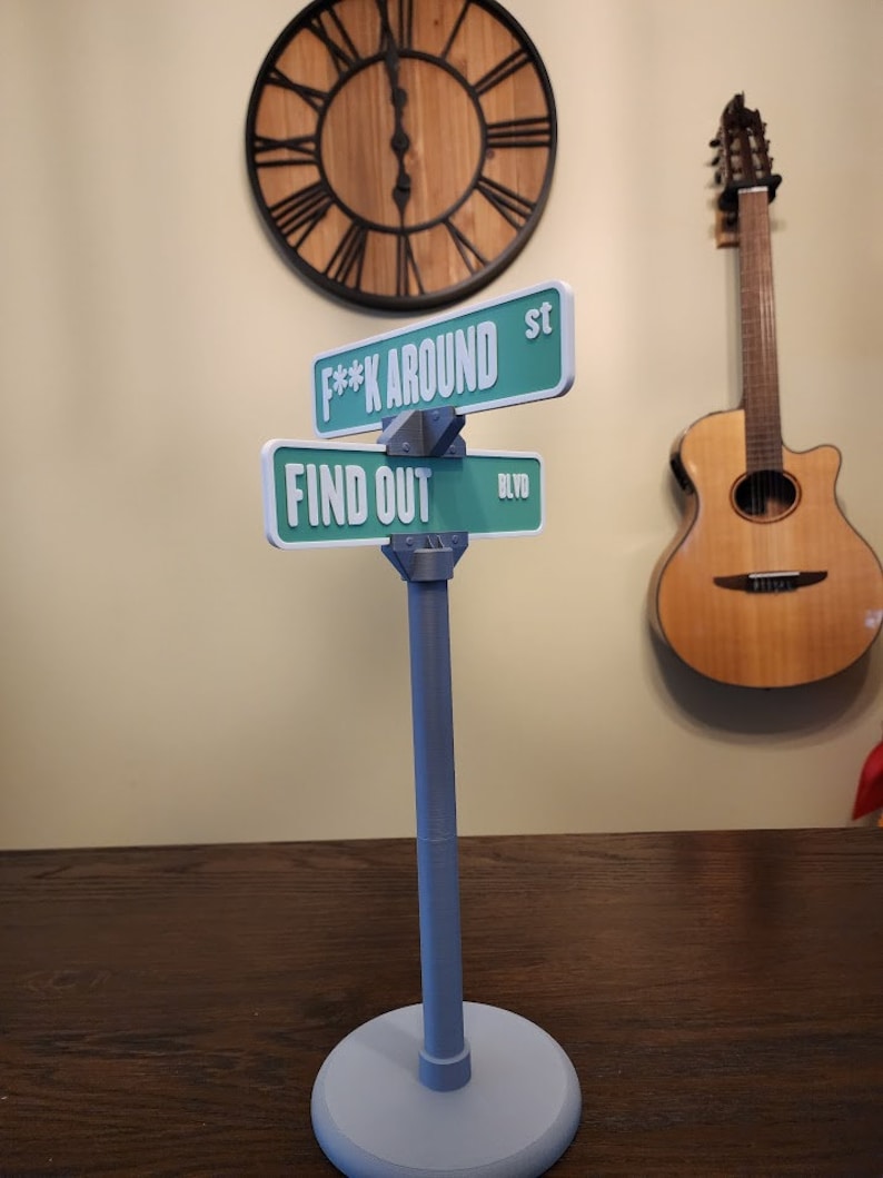 🤣F Around/Find Out Street Sign Desk Decoration | Funny Desk Gift