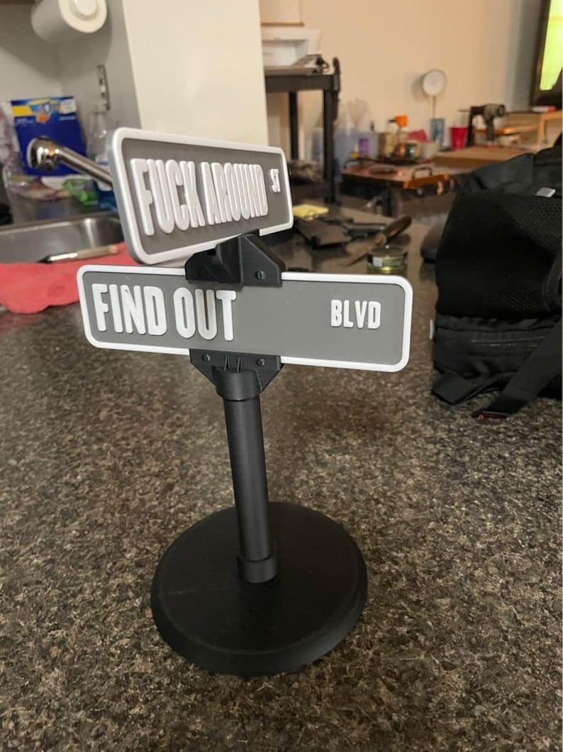 🤣F Around/Find Out Street Sign Desk Decoration | Funny Desk Gift