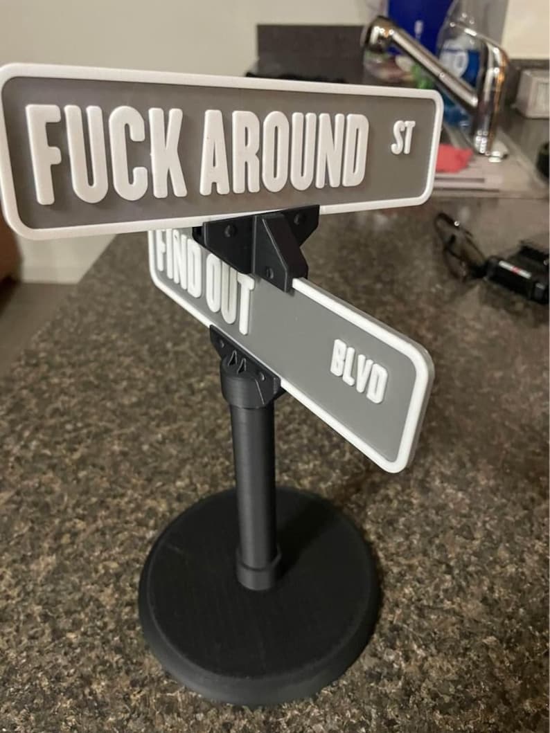 🤣F Around/Find Out Street Sign Desk Decoration | Funny Desk Gift