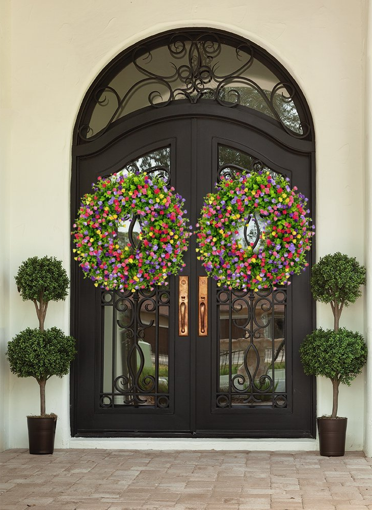 Farmhouse Colorful Cottage Wreath