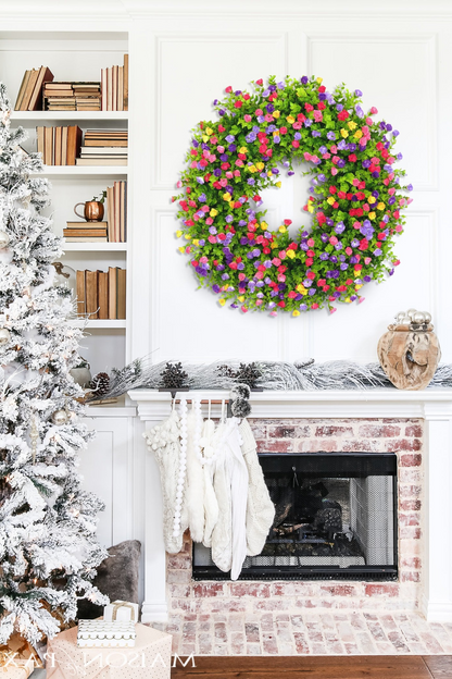 Farmhouse Colorful Cottage Wreath