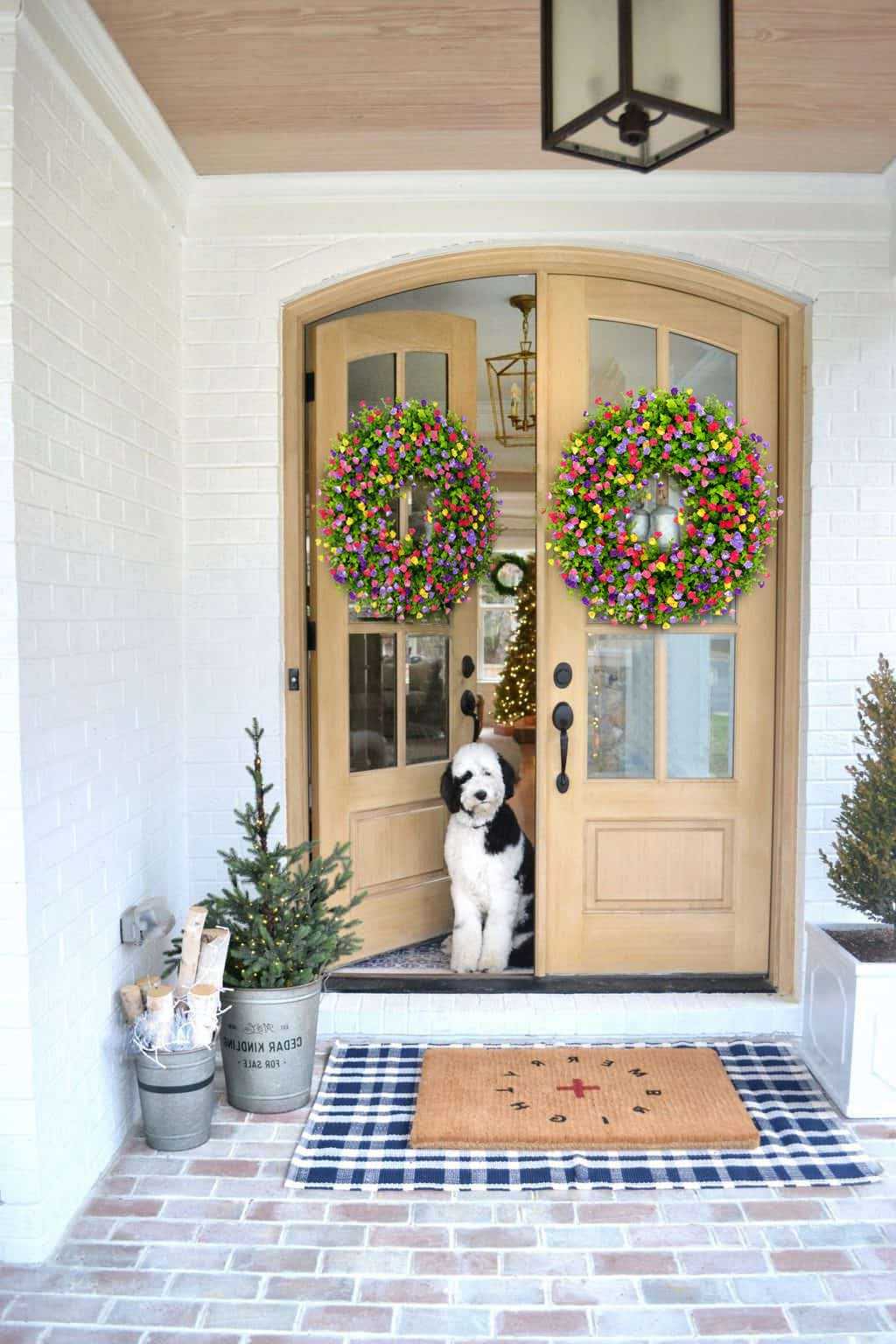 Farmhouse Colorful Cottage Wreath