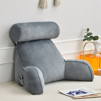 Backrest Pillow With Arms and Adjustable Headrest