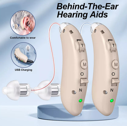 BTE Rechargeable Digital Hearing Aids With Noise Cancelling For Hearing Loss