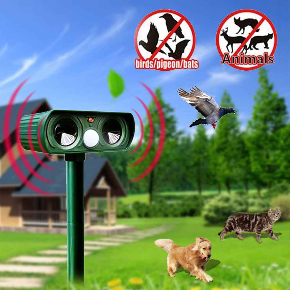 Solar Power Ultrasonic Animal Repellent & Deterrent