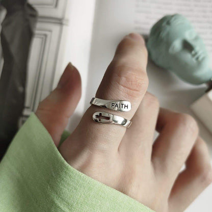 STERLING SILVER FAITH RING