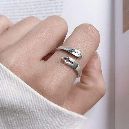 STERLING SILVER FAITH RING