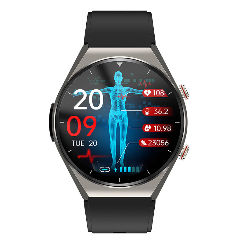 One-click Laser Therapy Blood Sugar Blood Pressure ECG/EKG HRV Heart Measurement Health Smart Watch